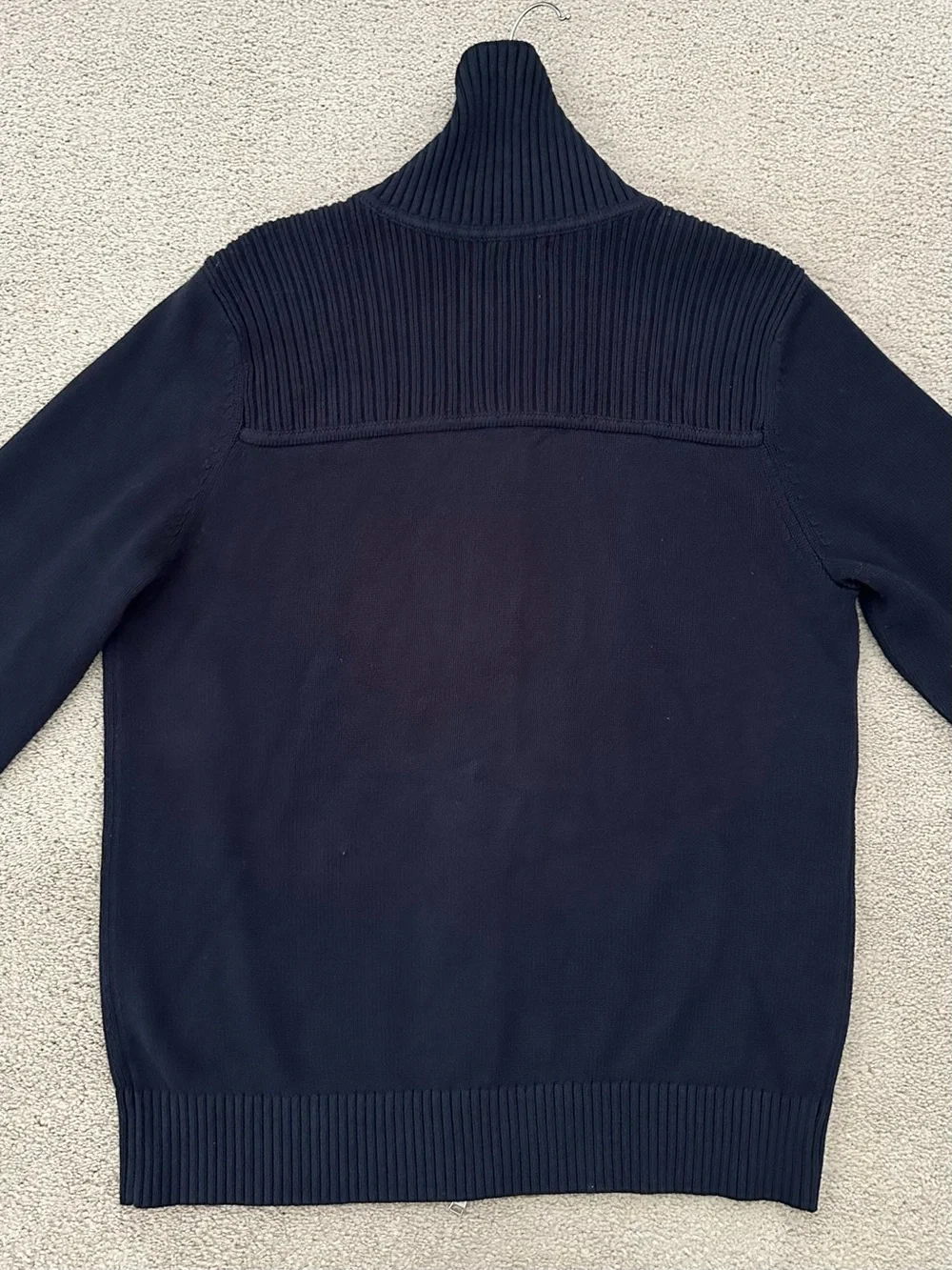 Banana Republic Navy Full-Zip Knit Shawl Collar Fall Sweater - Business Casual
